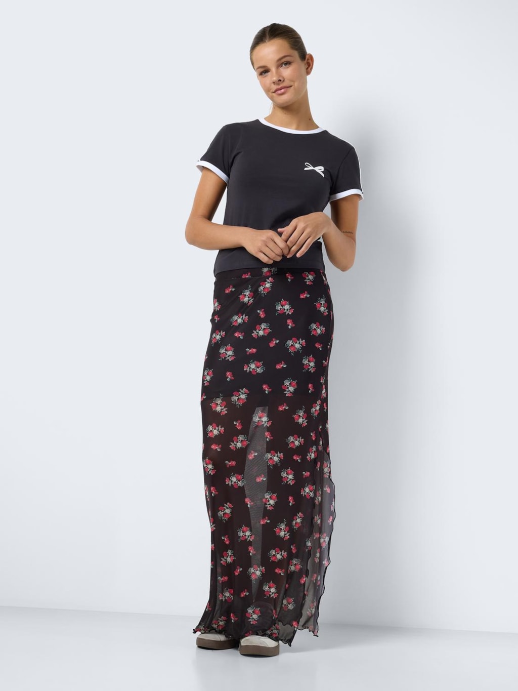 Falda Mesh Floral - Noisy May