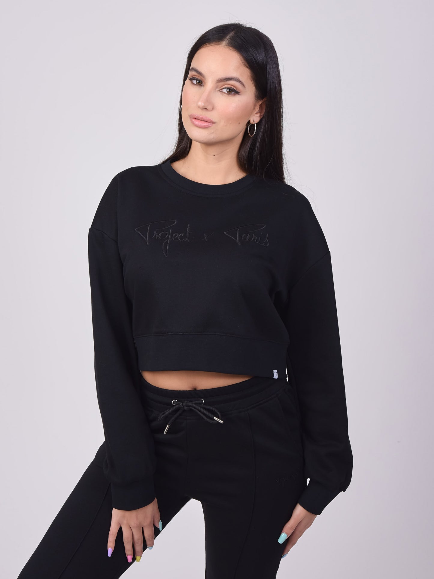 Sudadera Crop Negra - Project X Paris