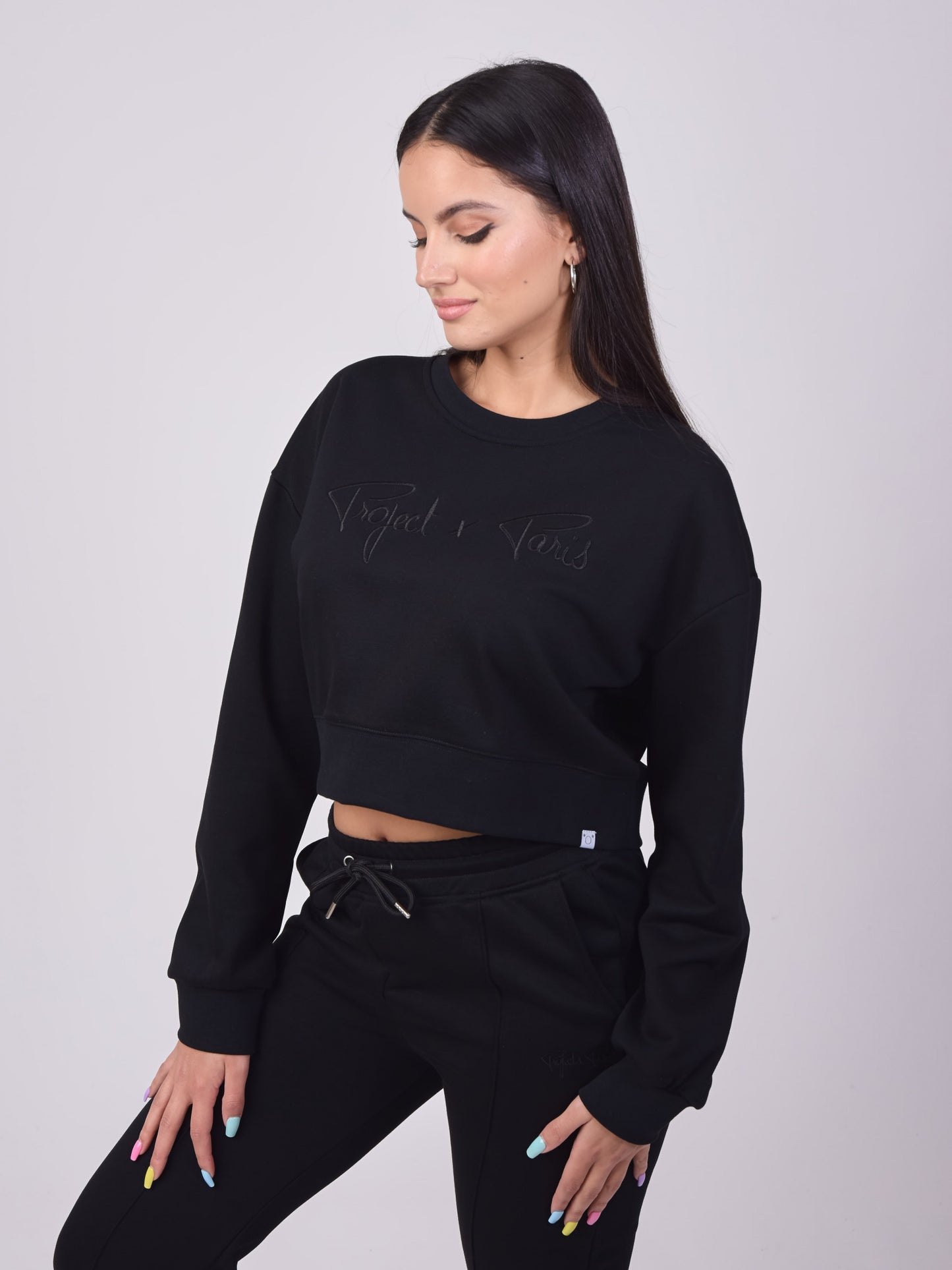 Sudadera Crop Negra - Project X Paris