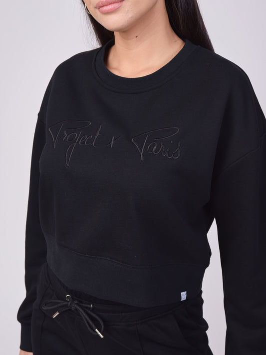 Sudadera Crop Negra - Project X Paris